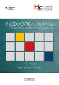 Vorderes Coverbild heiEDUCATION JOURNAL / Werte – Bildung – Neutralität