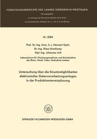 Vorderes Coverbild Untersuchung über die Einsatzmöglichkeiten elektronischer Datenverarbeitungsanlagen in der Produktionsterminplanung