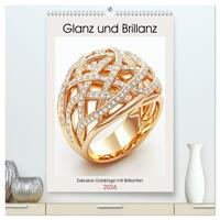 Vorderes Coverbild Glanz und Brillanz. Exklusive Goldringe mit Brillianten (hochwertiger Premium Wandkalender 2026 DIN A2 hoch), Kunstdruck in Hochglanz