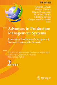 Vorderes Coverbild Advances in Production Management Systems: Innovative Production Management Towards Sustainable Growth