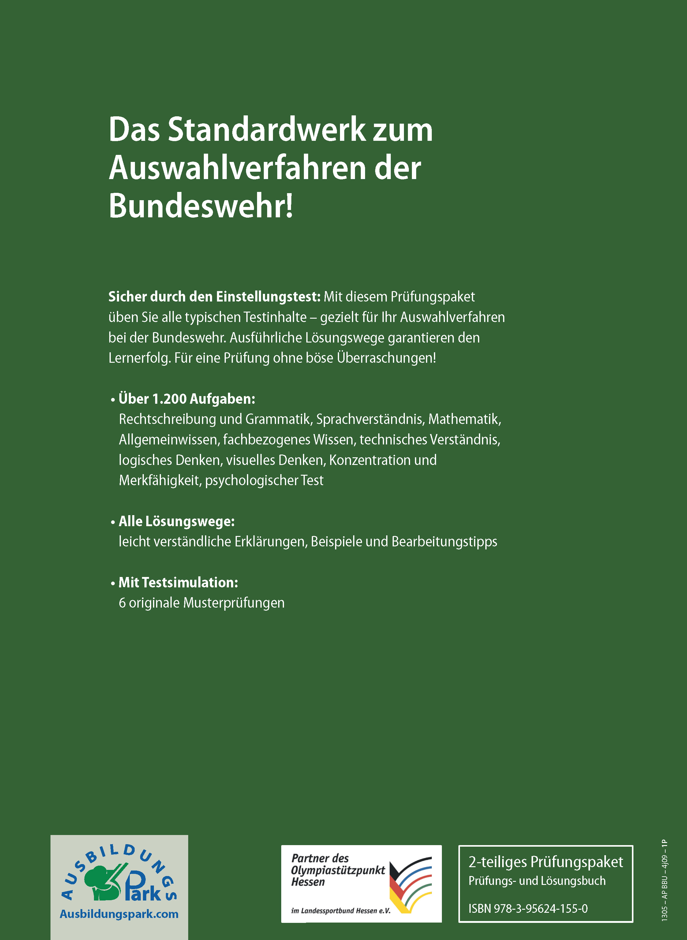 Rückseitencover Einstellungstest Bundeswehr: Prüfungspaket mit Testsimulation