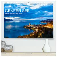 Vorderes Coverbild GENFER SEE Das Schweizer Ufer (hochwertiger Premium Wandkalender 2025 DIN A2 quer), Kunstdruck in Hochglanz