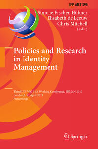 Vorderes Coverbild Policies and Research in Identity Management