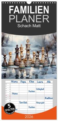 Vorderes Coverbild Familienplaner 2026 - Schach Matt mit 5 Spalten (Wandkalender, 21 x 45 cm) CALVENDO
