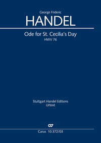 Vorderes Coverbild Ode for St. Cecilias Day (Klavierauszug)