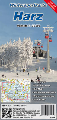 Vorderes Coverbild Wintersportkarte Harz