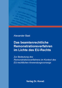 Vorderes Coverbild Das beamtenrechtliche Remonstrationsverfahren im Lichte des EU-Rechts