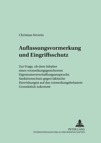 Vorderes Coverbild Auflassungsvormerkung und Eingriffsschutz