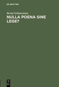 Vorderes Coverbild Nulla poena sine lege?