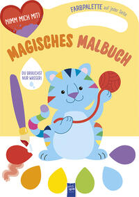 Vorderes Coverbild Magisches Malbuch - Cover gelb (Katze)