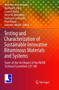 Vorderes Coverbild Testing and Characterization of Sustainable Innovative Bituminous Materials and Systems