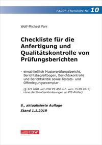 Vorderes Coverbild Farr, Checkliste 10 (Prüfungsbericht), 8.A.