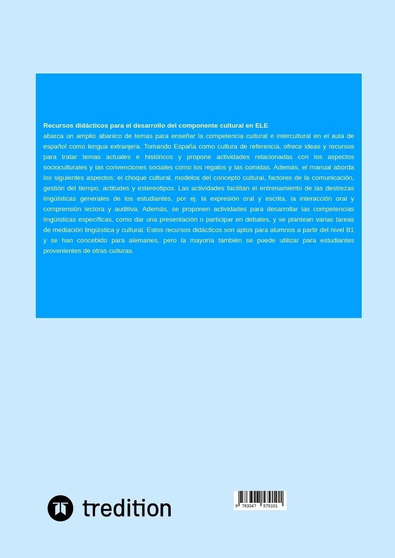 Rückseitencover Recursos didácticos para el desarrollo del componente cultural en ELE