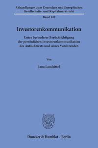 Vorderes Coverbild Investorenkommunikation.