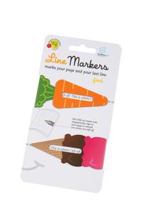 Vorderes Coverbild Line Markers (Food/Karotte&Eis) - Magnetische Lesezeichen - 2er Set