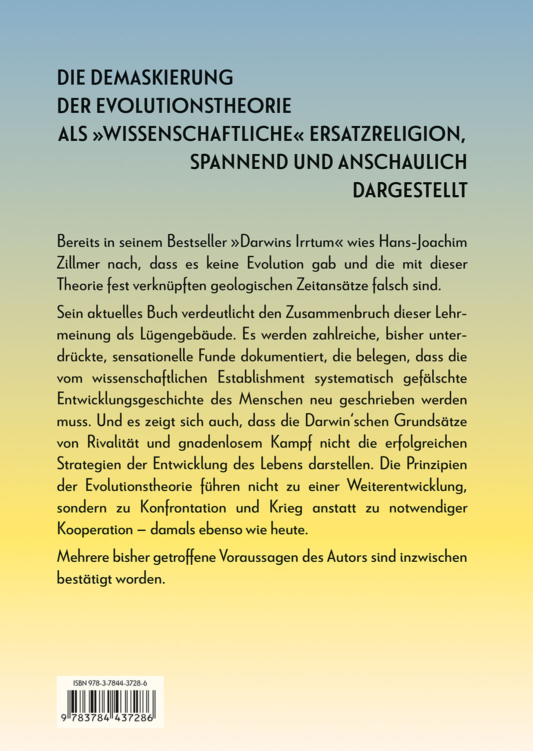 Rückseitencover Die Evolutionslüge