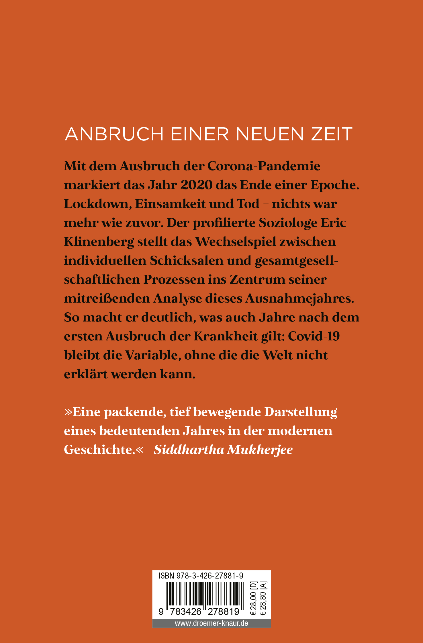 Rückseitencover 2020 Das Jahr, das die Welt veränderte