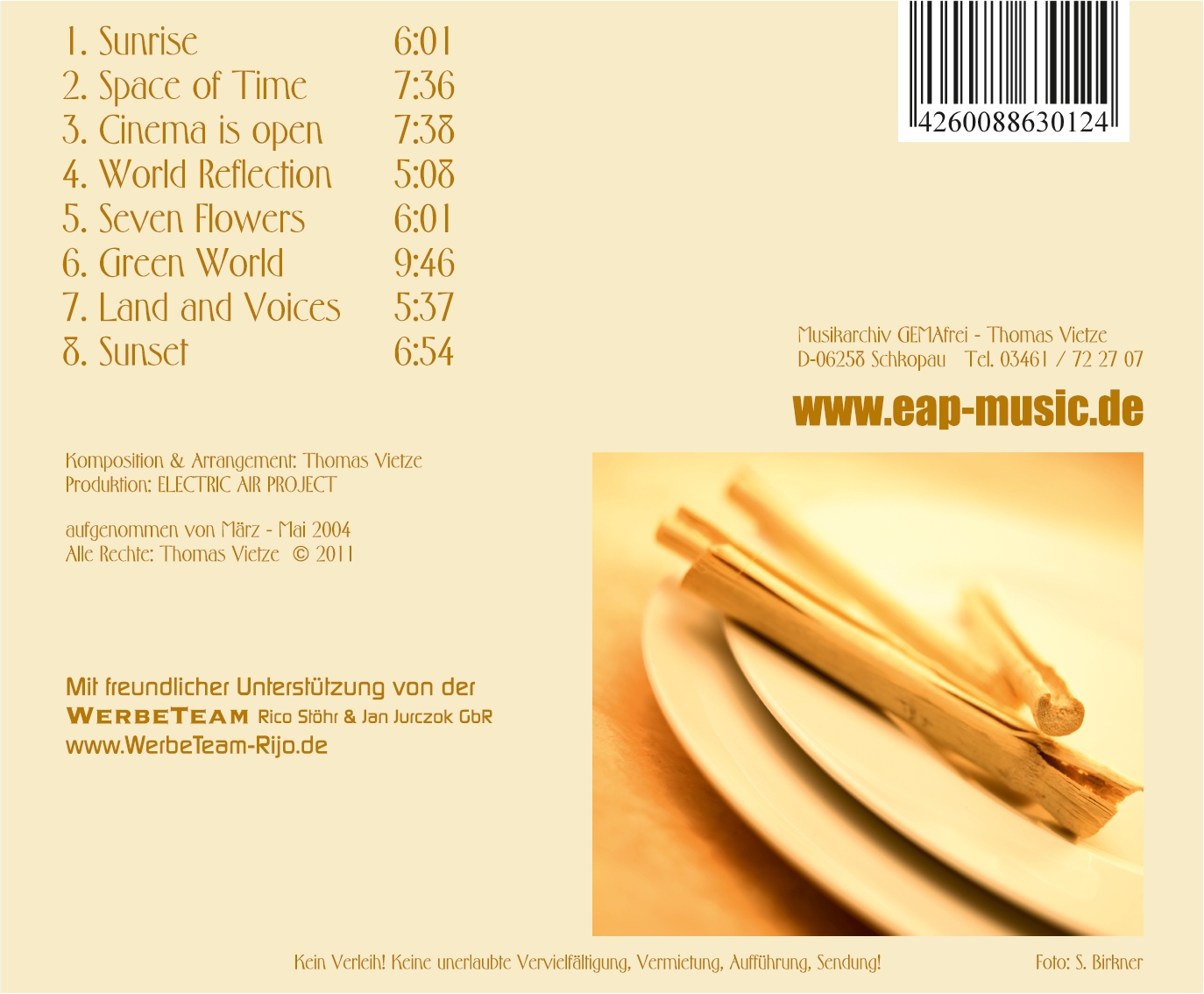 Rückseitencover Electric Air Project - Welcome To The Sun