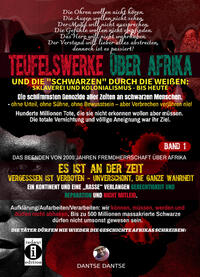 Vorderes Coverbild Teufelswerke über Afrika und die "Schwarzen" durch die Weißen - Sklaverei, Kolonialismus, bis heute - Die schlimmsten Genozide aller Zeiten an schwarzen Menschen