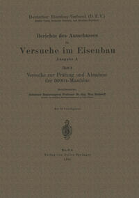 Vorderes Coverbild Berichte des Ausschusses für Versuche im Eisenbau