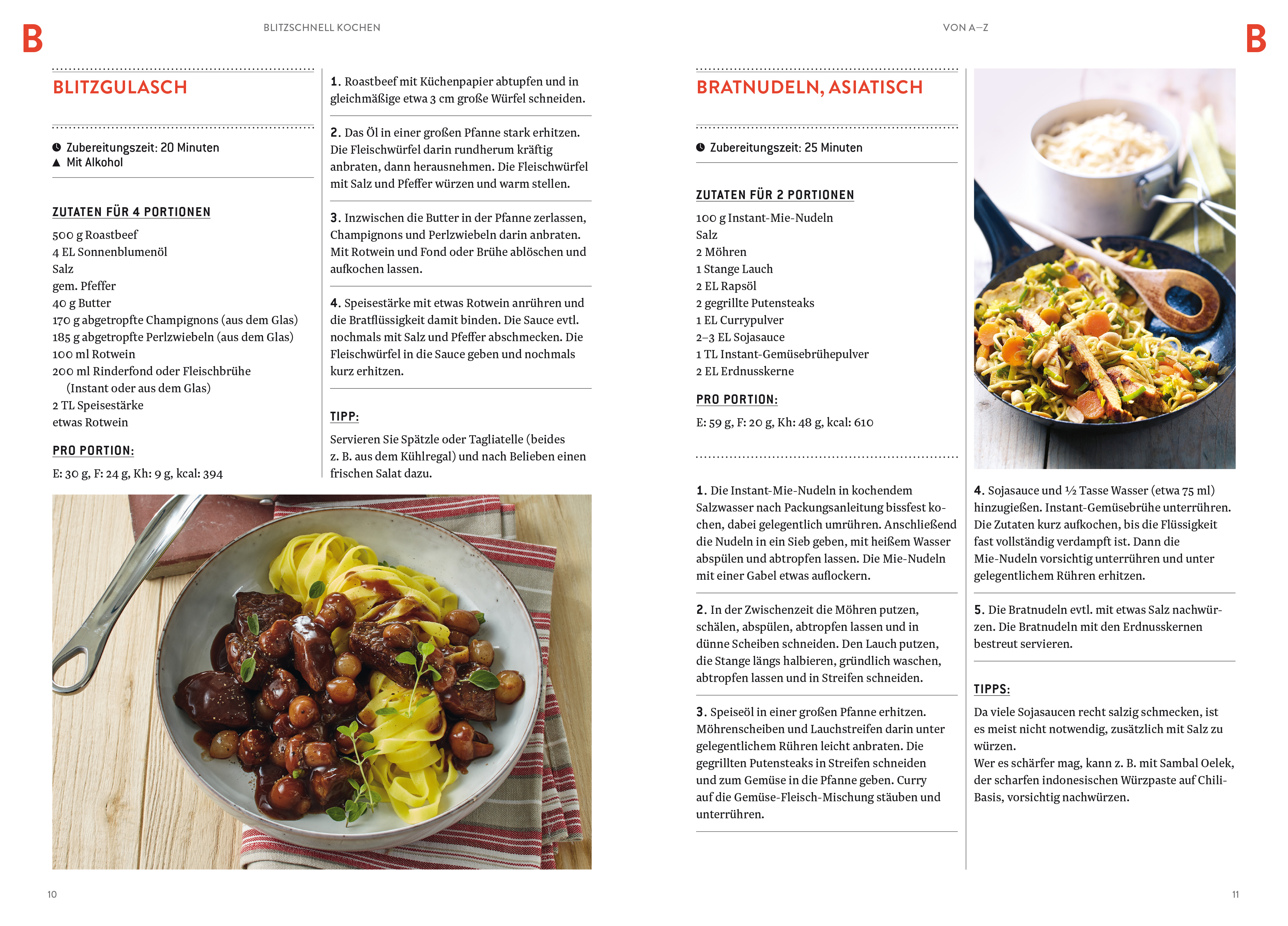 Beispielinhalt (Bild) Blitzschnell kochen von A–Z