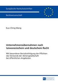Vorderes Coverbild Unternehmensübernahmen nach taiwanesischem und deutschem Recht