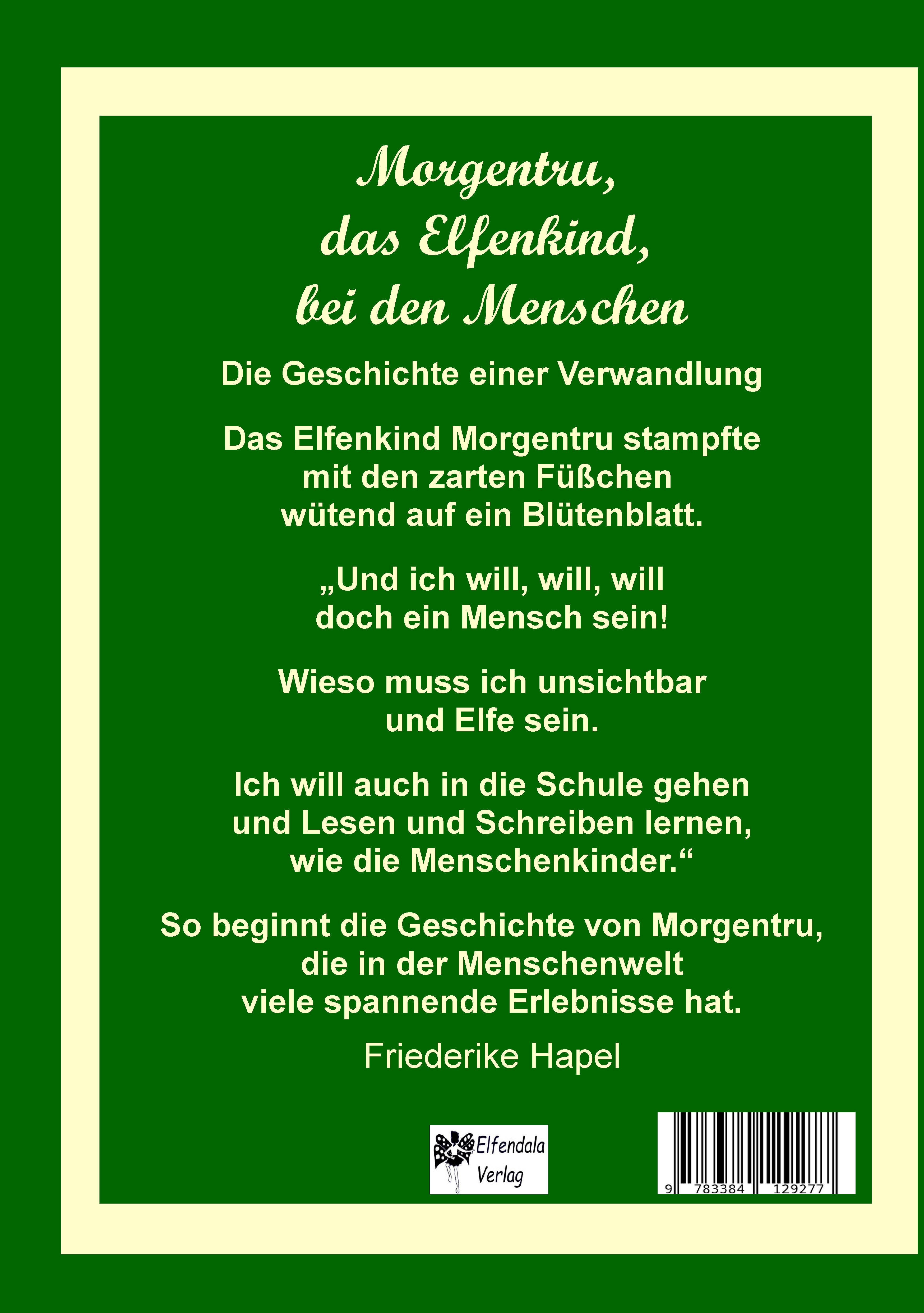 Rückseitencover Morgentru, das Elfenkind, bei den Menschen