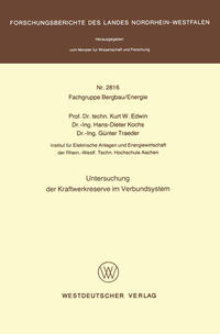 Vorderes Coverbild Untersuchung der Kraftwerkreserve im Verbundsystem