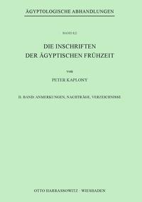 Vorderes Coverbild Die Inschriften der Ägyptischen Frühzeit