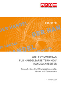 Vorderes Coverbild Kollektivvertrag für Handelsarbeiter:Innen 2025