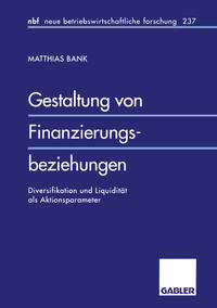 Vorderes Coverbild Gestaltung von Finanzierungsbeziehungen