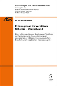 Vorderes Coverbild Erbzeugnisse im Verhältnis Schweiz-Deutschland