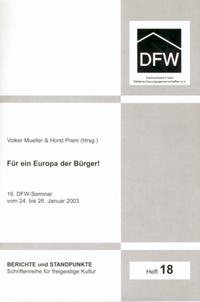 Vorderes Coverbild Für ein Europa der Bürger!