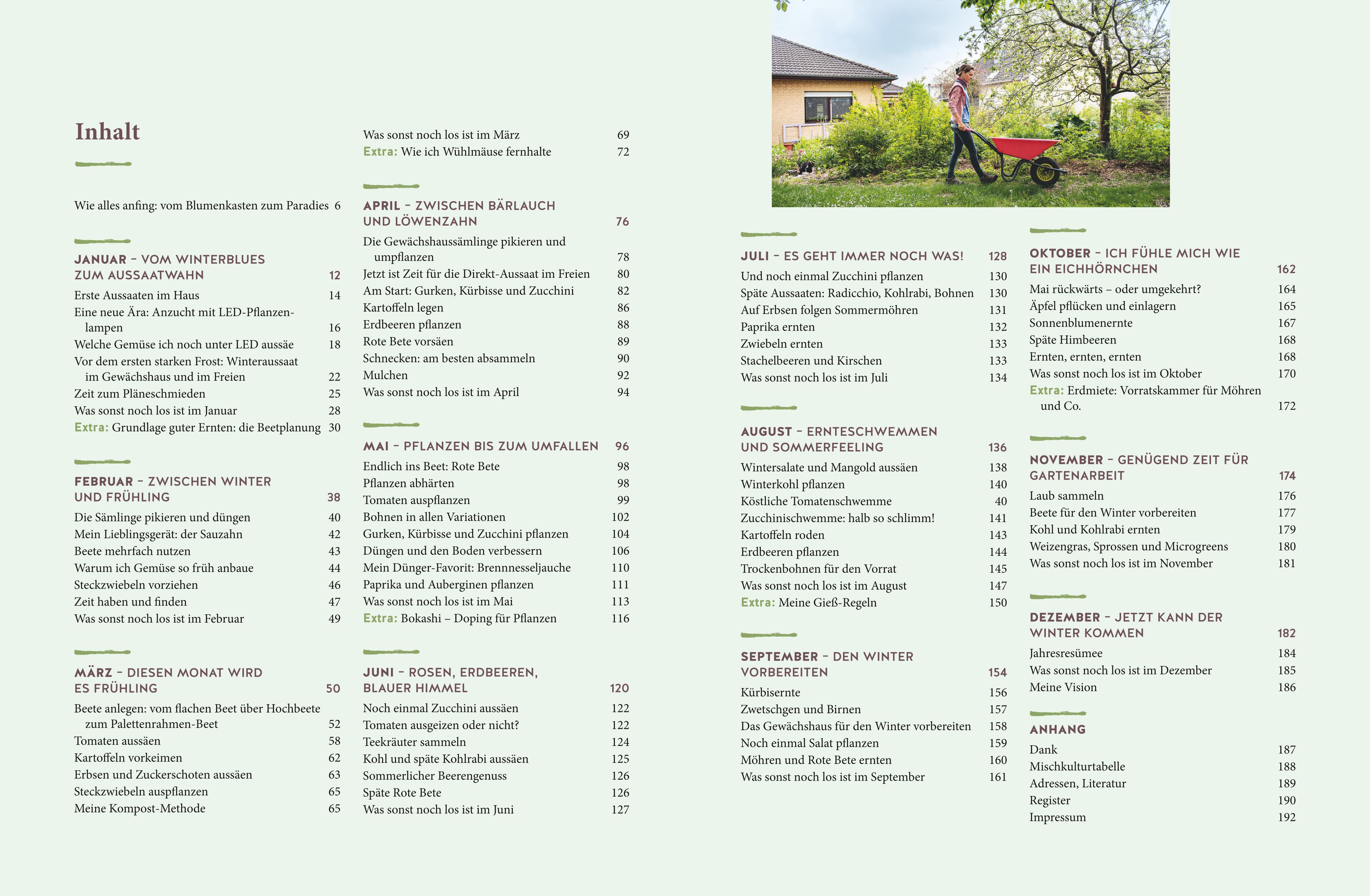 Beispielinhalt (Bild) 12 Monate Gemüse ernten