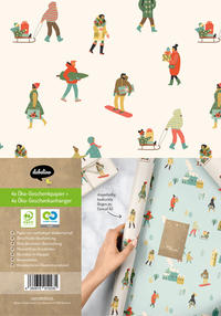 Vorderes Coverbild Geschenkpapier Set Weihnachten: Wintertrubel (Diversity, Diversität) für Kinder und Erwachsene