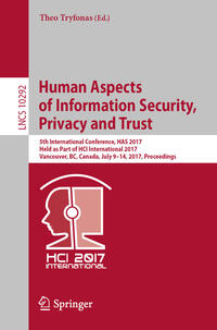 Vorderes Coverbild Human Aspects of Information Security, Privacy and Trust
