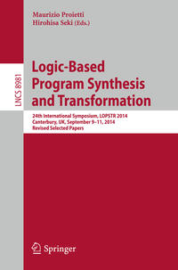 Vorderes Coverbild Logic-Based Program Synthesis and Transformation