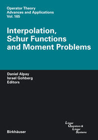 Vorderes Coverbild Interpolation, Schur Functions and Moment Problems