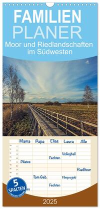 Vorderes Coverbild Familienplaner 2025 - Moor und Riedlandschaften im Südwesten mit 5 Spalten (Wandkalender, 21 x 45 cm) CALVENDO
