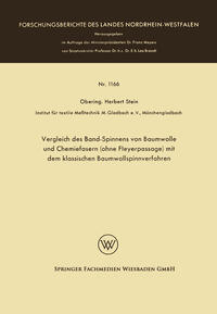 Vorderes Coverbild Vergleich des Band-Spinnens von Baumwolle und Chemiefasern (ohne Fleyerpassage) mit dem klassischen Baumwollspinnverfahren