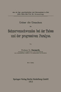 Vorderes Coverbild Ueber die Ursachen des Sehnervenschwundes bei der Tabes und der progressiven Paralyse