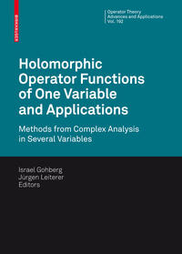 Vorderes Coverbild Holomorphic Operator Functions of One Variable and Applications