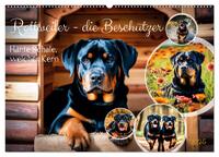 Vorderes Coverbild Rottweiler - die Beschützer (Wandkalender 2025 DIN A2 quer), CALVENDO Monatskalender