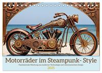 Vorderes Coverbild Motorräder im Steampunk-Style (Tischkalender 2025 DIN A5 quer), CALVENDO Monatskalender