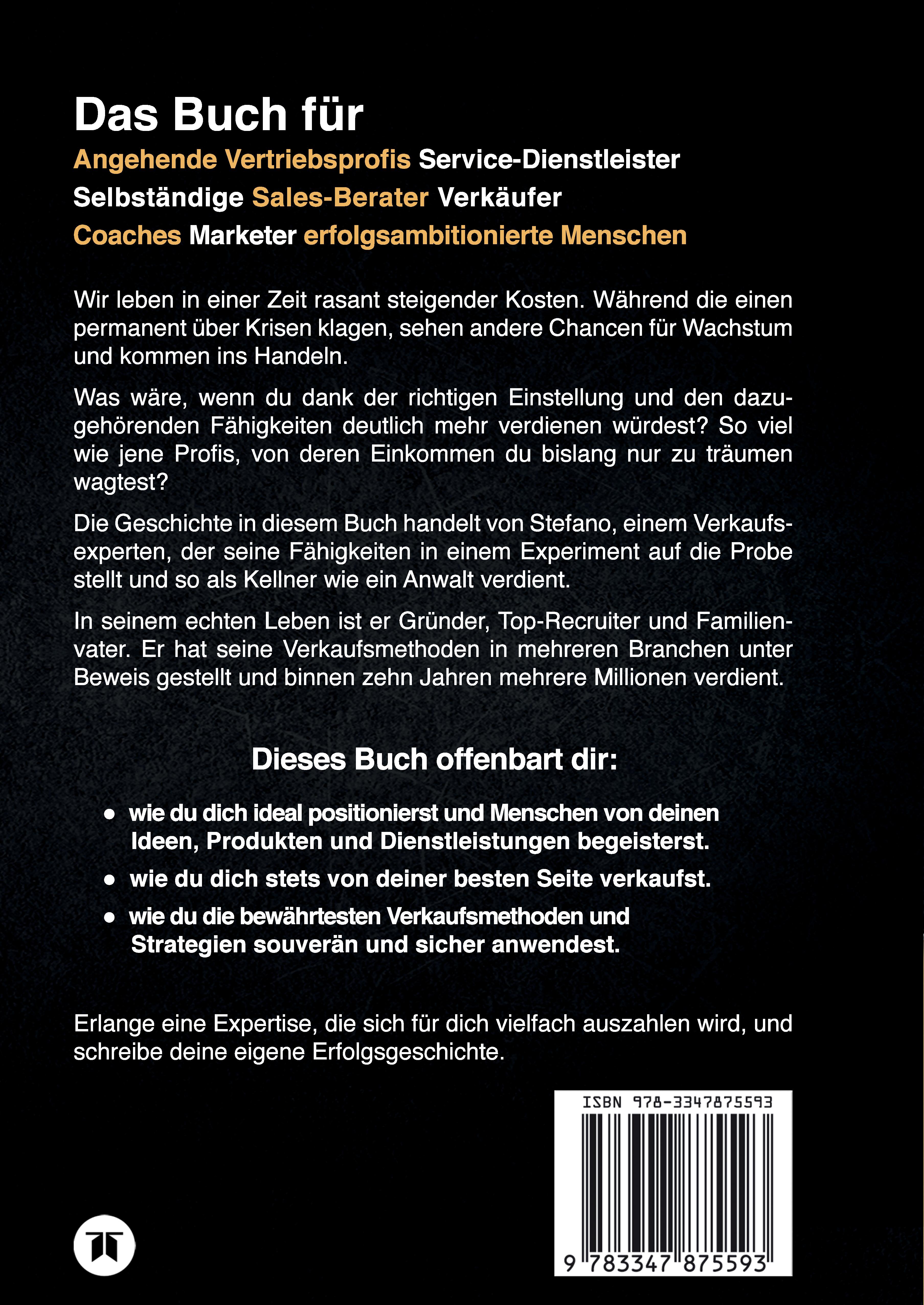 Rückseitencover Der Kellner, der wie ein Anwalt verdient
