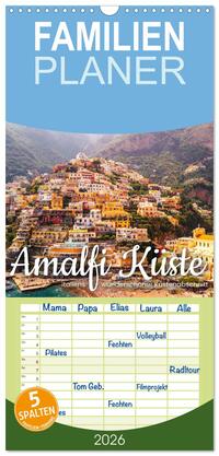 Vorderes Coverbild Familienplaner 2026 - Amalfi Küste - Italiens wunderschöner Küstenabschnitt. mit 5 Spalten (Wandkalender, 21 x 45 cm) CALVENDO