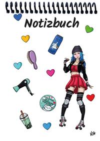 Vorderes Coverbild A 5 Notizblock Manga Enora, weiß, kariert