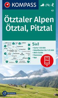 Vorderes Coverbild KOMPASS Wanderkarte 43 Ötztaler Alpen, Ötztal, Pitztal 1:50.000