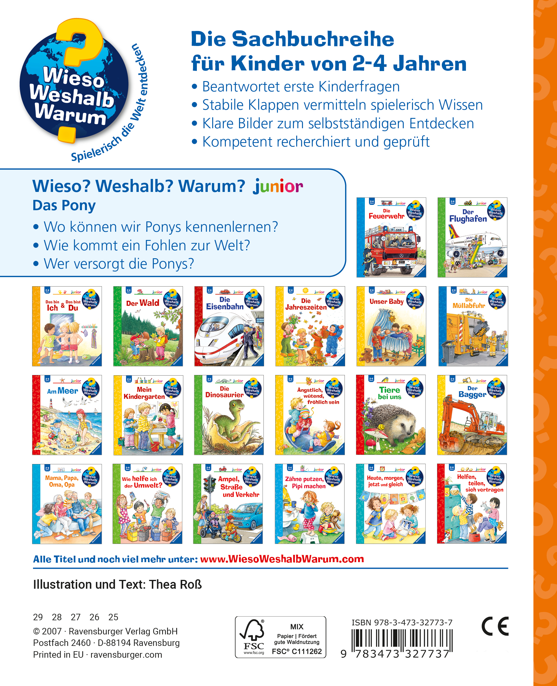 Rückseitencover Wieso? Weshalb? Warum? junior (2-4 J.), Band 20 - Das Pony