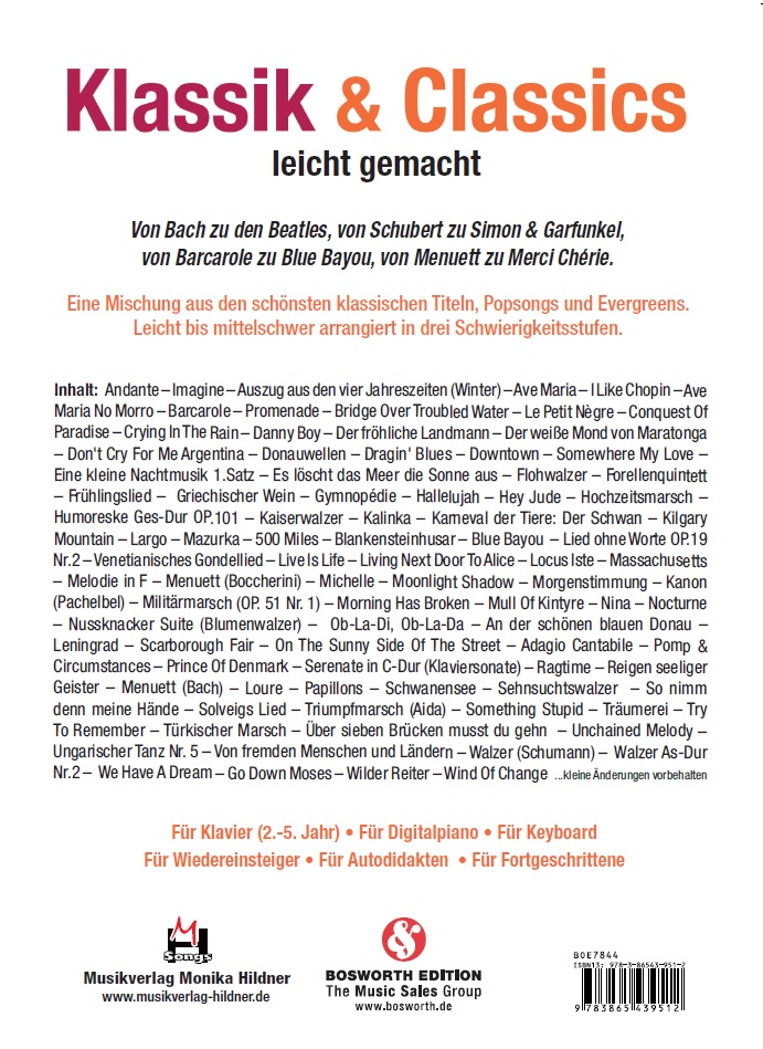 Rückseitencover Klassik und Classics